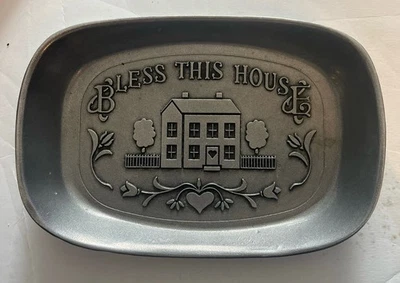 Металлический поднос для духовки WILTON ARMETALE Bless This House 11 дюймов x 7 дюймов сейф новый - Изображение 1 из 3