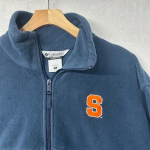 Columbia Syracuse Orange Fleece Full Zip Jacket Mens XL Navy Blue - Picture 1 of 5