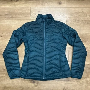 Women's M Sierra Designs Jacket Green Blue Goose Down Fill Puffer - Picture 1 of 6