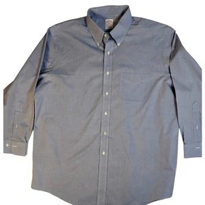 Camisa de manga larga Brooks Brothers para hombre ajuste regular azul talla 17-2/3 100 % algodón - Imagen 1 de 3