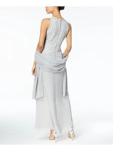 JKARA Womens Silver Beaded Evening Scarf - Picture 1 of 3