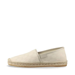 Alpargatas Gucci GG Lona Lona Lona 7.5 Hombre Beige 466903 Logo - Imagen 1 de 12