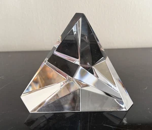 Vintage Signed Steuben Prism Pyramid Glass Paperweight - Picture 1 of 5