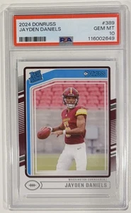 Jayden Daniels 2024 Panini Donruss Rated Rookie #389 RC PSA 10 GEM MINT - Picture 1 of 2