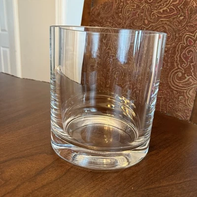 Pottery Barn Bosphoros Bowl pequeño - jarrón de vidrio transparente pesado portavelas 7” de alto Foto 1 de 4