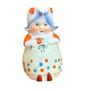 Vintage Figural Girl Pitcher Polka Dot Creamer Jug Japan 4.5" Hand Painted - Picture 1 of 12