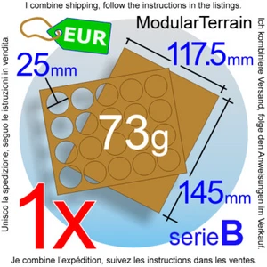 1x MDF Movement Tray 4x5 5x4 (B 2.5mm) 25mm Round Base Bandeja War Hammer 40k - Imagen 1 de 7