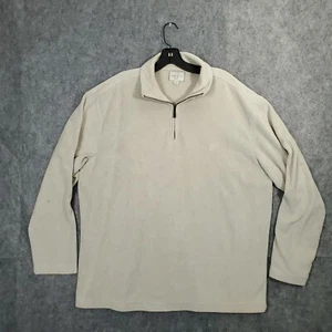 Trader Bay Men's 1/4 Zip Fleece Pullover Brown Size Xlarge XL Cotton Solid Logo - Picture 1 of 16