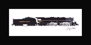 Stampa Delaware & Hudson 4-6-6-4 10"x17" in tappetino 10"x20" firmato Andy Fletcher - Foto 1 di 1