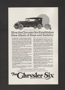1924 Chrysler Six Automobile Ease and Stability Touring Car Vintage Print Ad C24 - Imagen 1 de 1