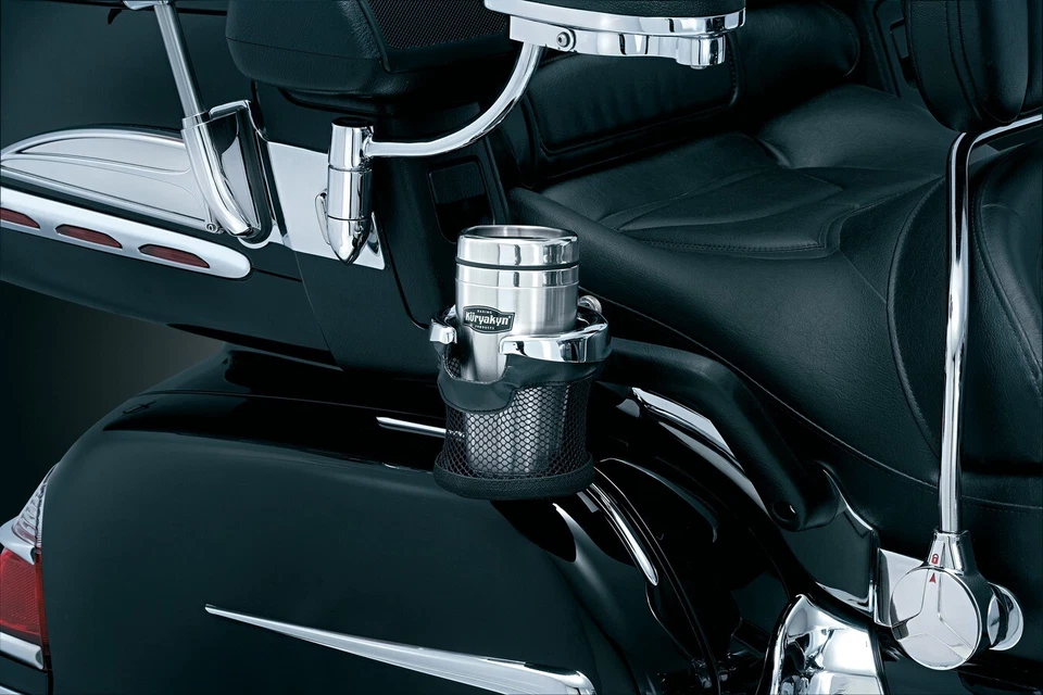 Apoyabrazos asiento pasajero Kuryakyn soporte para bebidas con cesta 1481 ala dorada 1800 01-17 Foto 1 de 1