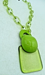 Gaby's Lime Green Retro Costume Statement Necklace. Mid Shelf - Picture 1 of 8