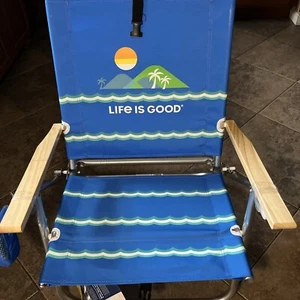 Life Is Good Backpack Cooler Beach Chair Take It Easy Rainbow - Picture 1 of 3