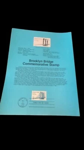 Brooklyn Bridge Commemorative Souvenir Sheet First Day Of Issue Stamp 1983 NY - Picture 1 of 1