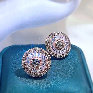 Juego de canales de oro rosa 18k GF hechos con pendientes de cristal SWAROVSKI - Imagen 1 de 8