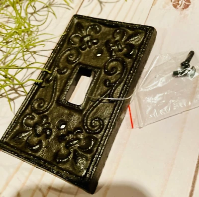 Interruptor de luz de palanca cubierta de placa de pared hierro fundido metal granja-de colección 4,6 x 2,75" Foto 1 de 4