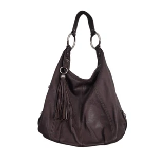 Borsa a tracolla B Makowsky marrone cioccolato pelle morbida hobo nappa minimalis - Foto 1 di 12