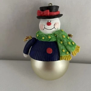 Avon Snowman Ornament 3.5” Tall Christmas Holiday Bright Colors Textured Details - Picture 1 of 13