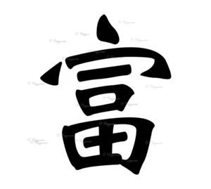 Japanese Symbol (Wealth) Vinyl Decal Sticker for Home, wall, décor, bar, café - Picture 1 of 24