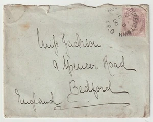 1900 RAILWAY - DUBLIN & QUEENSTOWN TPO CANCELLING 1d LILAC ON COVER TO BEDFORD - Picture 1 of 3