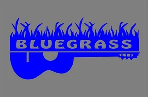 Bluegrass Aufkleber mit Gitarre Auto Vinyl Musik Aufkleber - Bild 1 von 5
