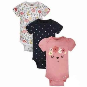 Gerber Baby Girl 3-Piece Garden Floral Organic Cotton Onesies Size 6-9M NWT - Picture 1 of 8