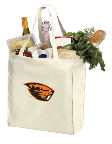 Oregon State Beavers Shopping BagsGrocery Tote SHOPPER -100% NATURAL COTTO Cover