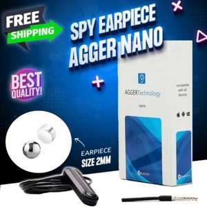 2023 New Spy Earpiece AGGER Nano Invisible Hidden Wireless Covert - Picture 1 of 4