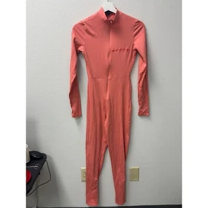 PrettyLittleThing Catsuit Jumpsuit Embroidered Zip Front Bodysuit Size 4 - Picture 1 of 8