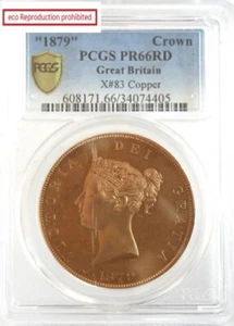 UK Queen Victoria St George Slaying the Dragon Bronze Proof Medal 1879 PCG PR66 - Picture 1 of 2