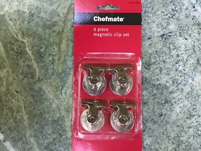 Chefmate Magnetic Clip Set (4 pieces) for Whiteboards Refrigerators Cabinets - Image 1 of 3