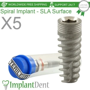 5x Dental Mor Spiral Int Hexadecimal 2,42 mm titanio estéril anodizado superficie SLA - Imagen 1 de 5