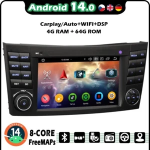 64GB Android 14 DAB+ Autoradio CarPlay GPS Radio Mercedes CLS/E-Klasse W211 W219 - Bild 1 von 13