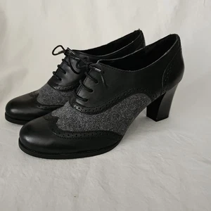 Croft & Barrow Marjorie Damenschuhe schwarz & grau Schnürschuhe Blockabsatz Größe 7,5 - Bild 1 von 13
