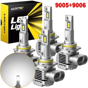 CANBUS White Combo 6000K LED Headlight Kit 9006 9005 Bulbs High + Low Beam 4pcs - Picture 1 of 10