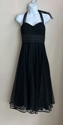 Винтажный Y2K кукла официальный Midi платье 7 с бретелью через шею блестящий гот фея выпускного вечера Hoco - Изображение 1 из 4