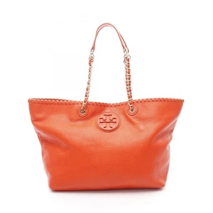 Tory Burch MARION SMALL E/W Tote Chain Shoulder Bag leather Red Used Women - Picture 1 of 10