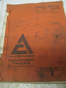 Manuale catalogo ricambi carrello elevatore a forche Allis Chalmers ACC50-LPS - Foto 1 di 3