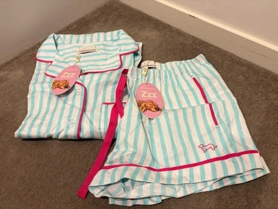 Nuevo con etiquetas Conjunto de Verano a Rayas Peter Alexander - TALLA L Top Abotonado + Pantalones Cortos Talla M Foto 1 de 2