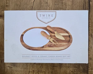 Twine Living Co. Cheese Board Gourmet Wood Ceramic Stainless Steel  New Open Box - Picture 1 of 5