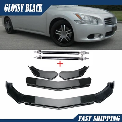 Gloss Black Front Bumper Chin Lip Spoiler Body Kit For Hyundai Elantra 2013-2018 Foto 1 de 4