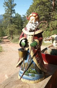 Cabeza de resina de metal brutalista de 16,5" de alto decoración de Navidad de Papá Noel del Viejo Mundo*Bonita - Imagen 1 de 10