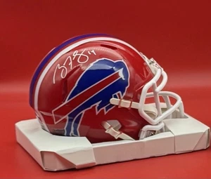 BUFFALO BILLS RYAN FITZPATRICK SIGNED RED THROWBACK MINI HELMET - TSE COA - Picture 1 of 1