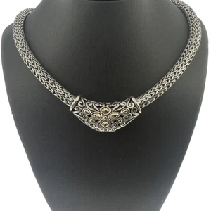 John Hardy Sterling Silver and Gold Necklace w. Sliding Pendant - Picture 1 of 6
