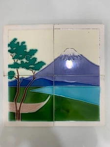 Tiles Japan Rare Antique Vintage Collectible Furniture Backsplash 6x6 Inch 4 Pcs - Picture 1 of 8