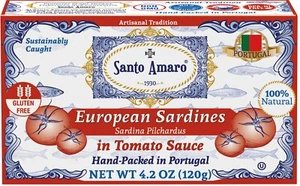 12 Pack Santo Amaro European Wild Sardines in Tomato Sauce from Puree (120g/un) - Picture 1 of 12