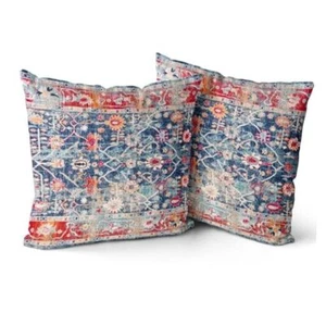 Snycler Boho Pillow Covers Set of 2 Bohemian Carpet Throw 18x18 inch Boho-1 - Picture 1 of 7