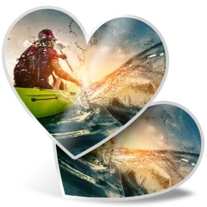 2 x Heart Stickers 15 cm - Kayak Canoe Water Sports Raft #8208 - Picture 1 of 8