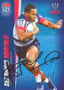 ✺Signed✺ 2017 MELBOURNE REBELS Rugby Union Card SEFANAIA NAIVALU - Bild 1 von 1