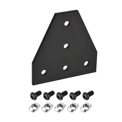 2uds Esquina Soporte Placa T Forma 90x90mm 5 Orificios Junta Kit Aluminio Perfil - Imagen 1 de 4